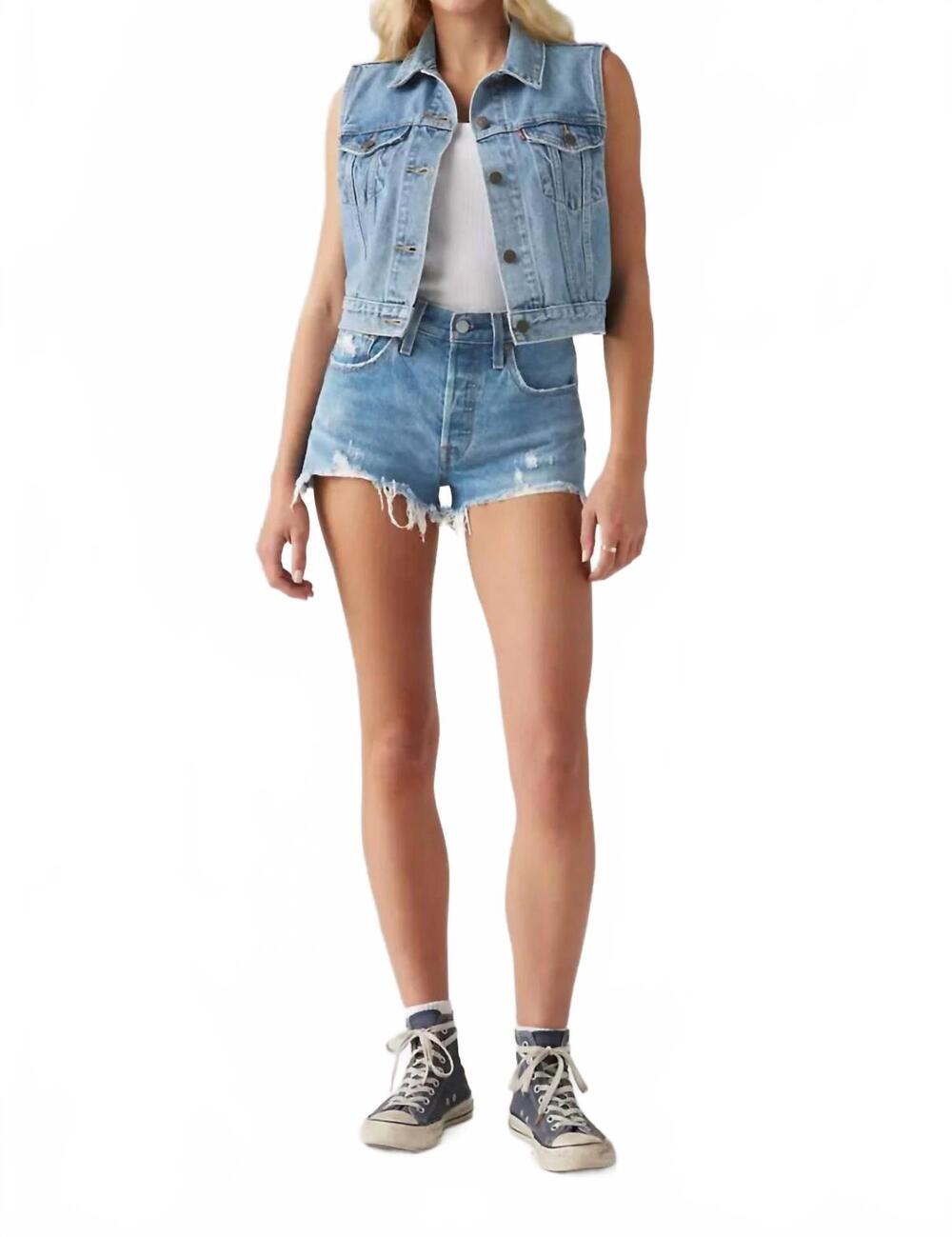 NEW LEVI'S original high rise short in blue